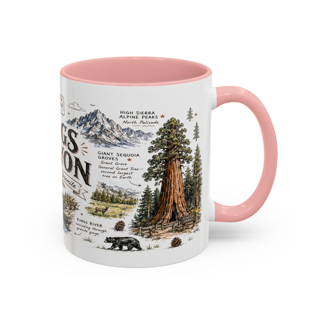 Kings Canyon National Park Coffee Mug | California Sierra Nevada Sequoia Gift | Accent Color Ceramic 11oz 15oz