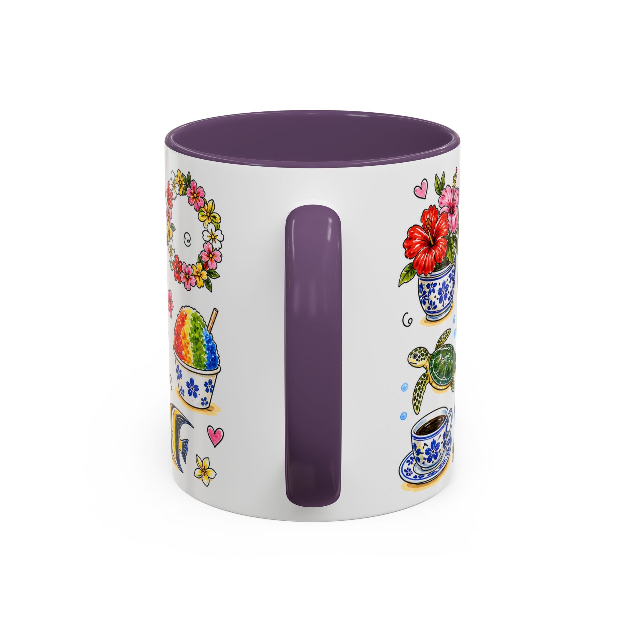 Honolulu Illustrated Travel Mug | City Souvenir Accent Coffee Mug | 11oz 15oz Ceramic Cup