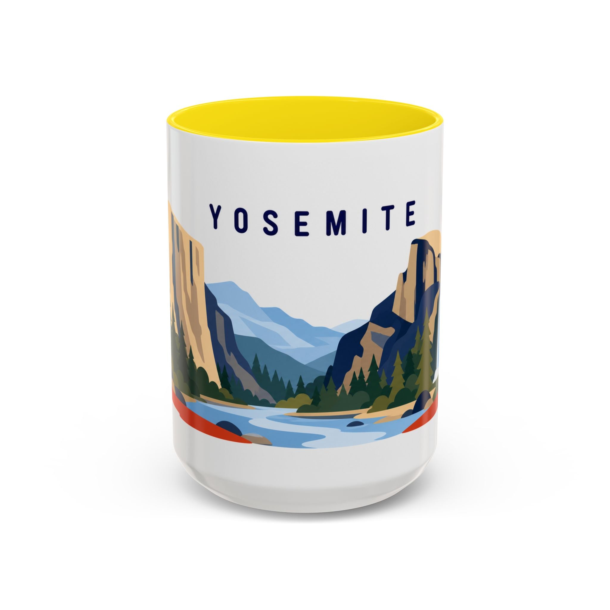 Yosemite Coffee Mug | Travel Destination Souvenir Gift | Accent Color Ceramic 11oz 15oz