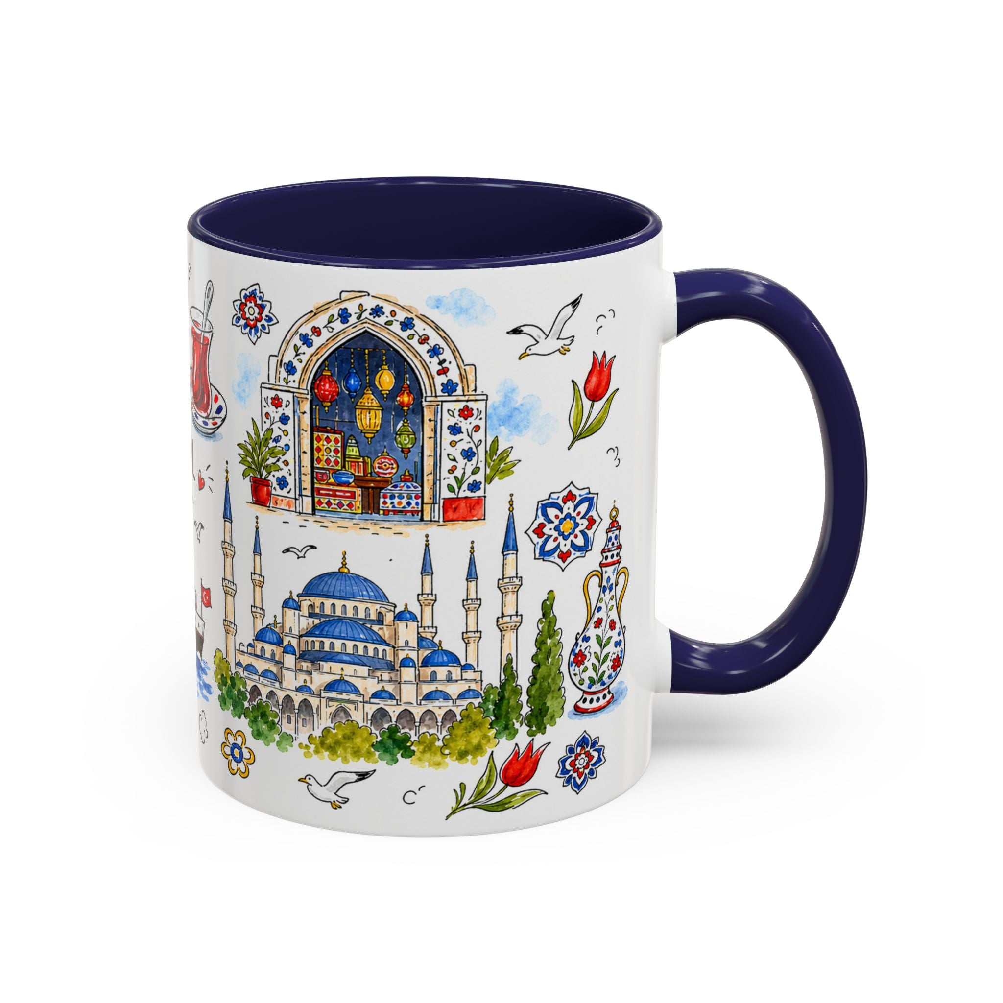 Istanbul Travel Mug | European City Souvenir Accent Coffee Mug | 11oz 15oz Ceramic Cup