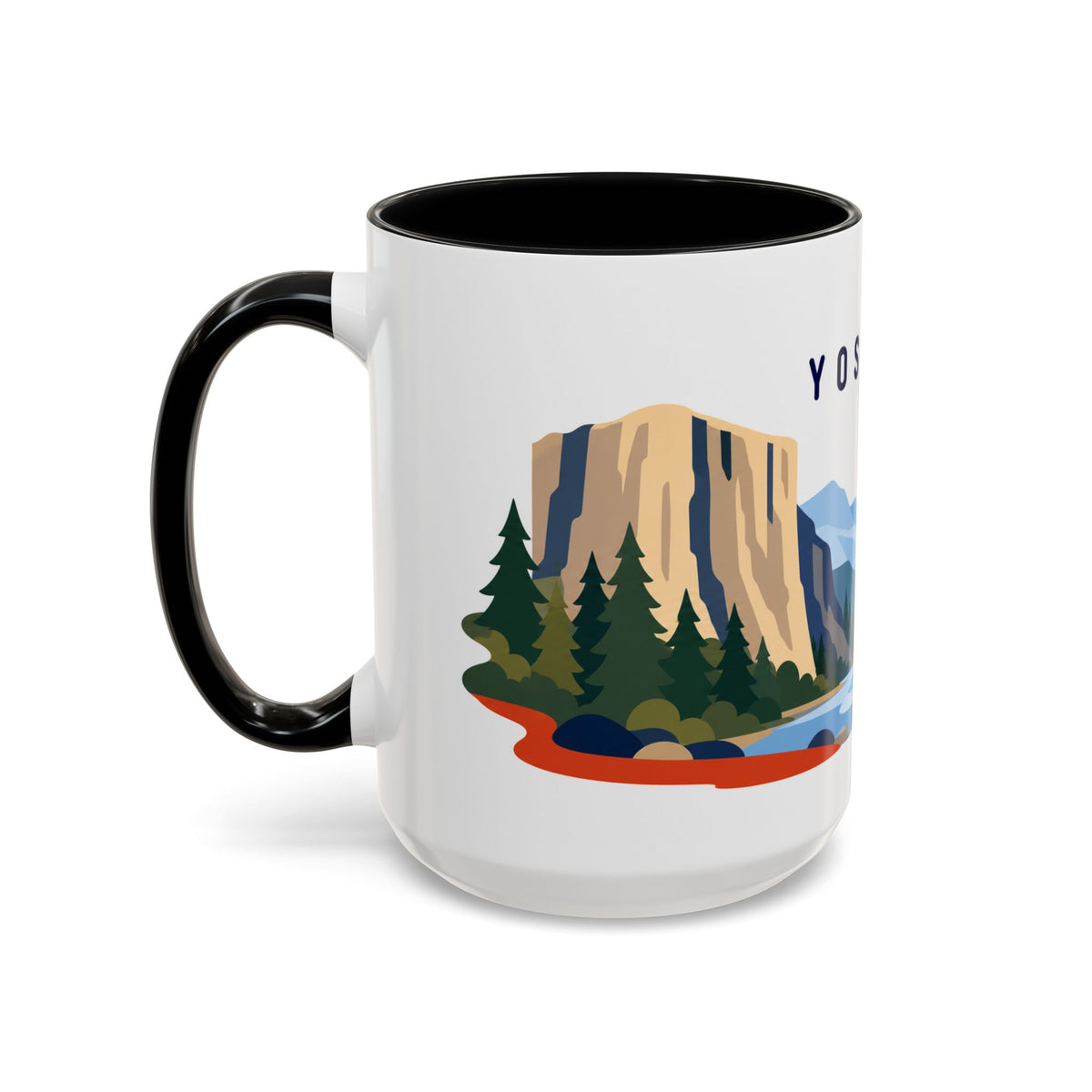 Yosemite Coffee Mug | Travel Destination Souvenir Gift | Accent Color Ceramic 11oz 15oz