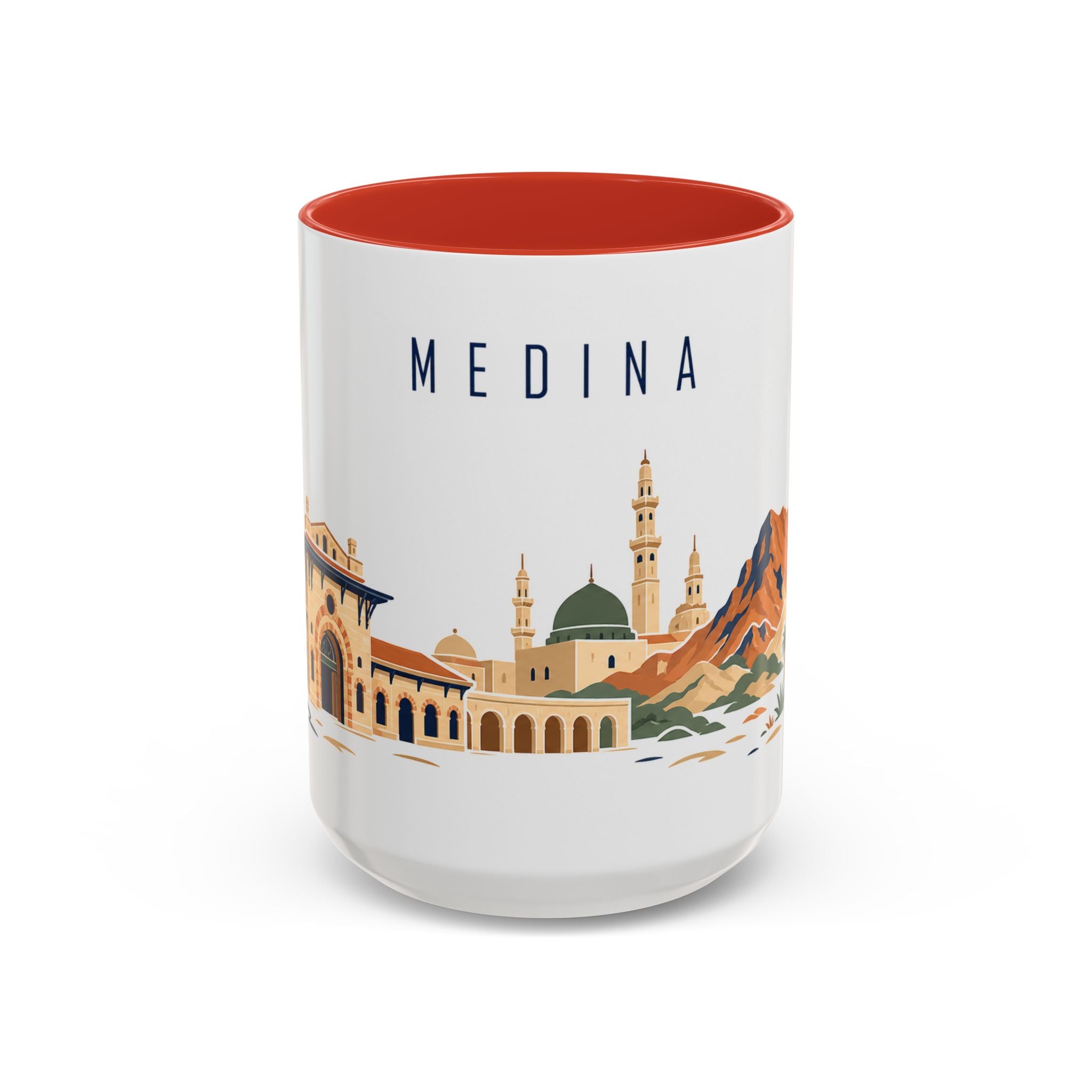 Medina Coffee Mug | Saudi Arabia Travel Souvenir | Porcelain Decal City Gift | 11oz 15oz Accent Mug