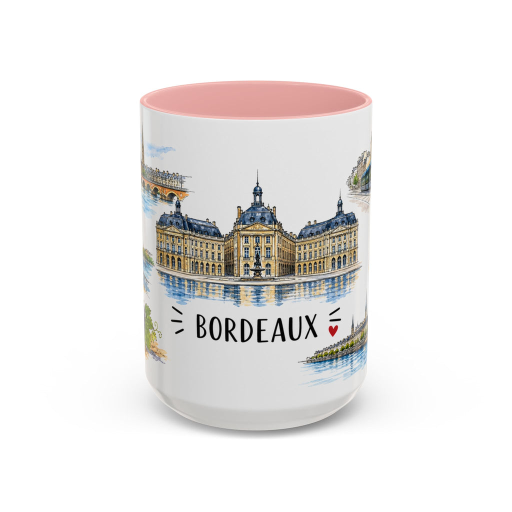 Bordeaux Illustrated Travel Mug | City Souvenir Accent Coffee Mug | 11oz 15oz Ceramic Cup