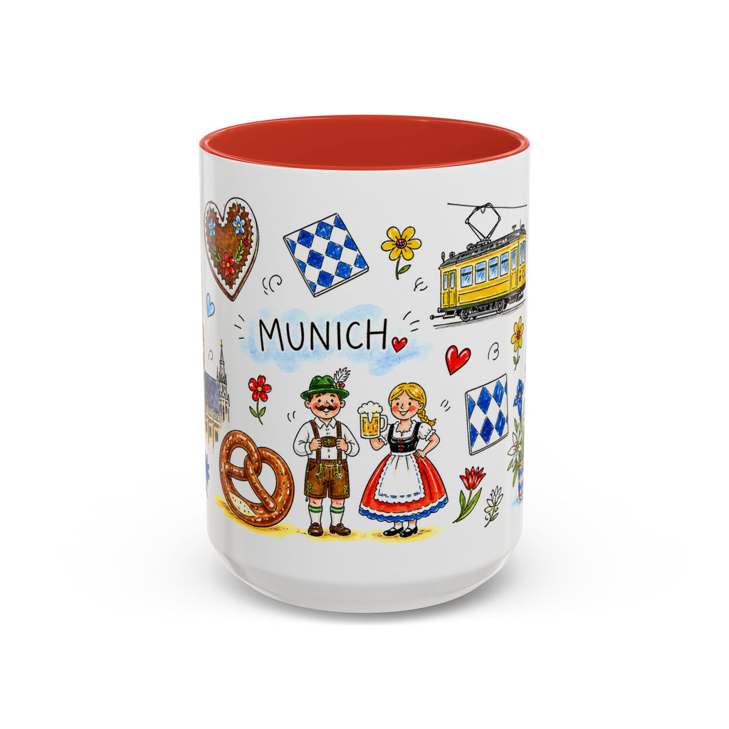 Munich Travel Mug | European City Souvenir Accent Coffee Mug | 11oz 15oz Ceramic Cup