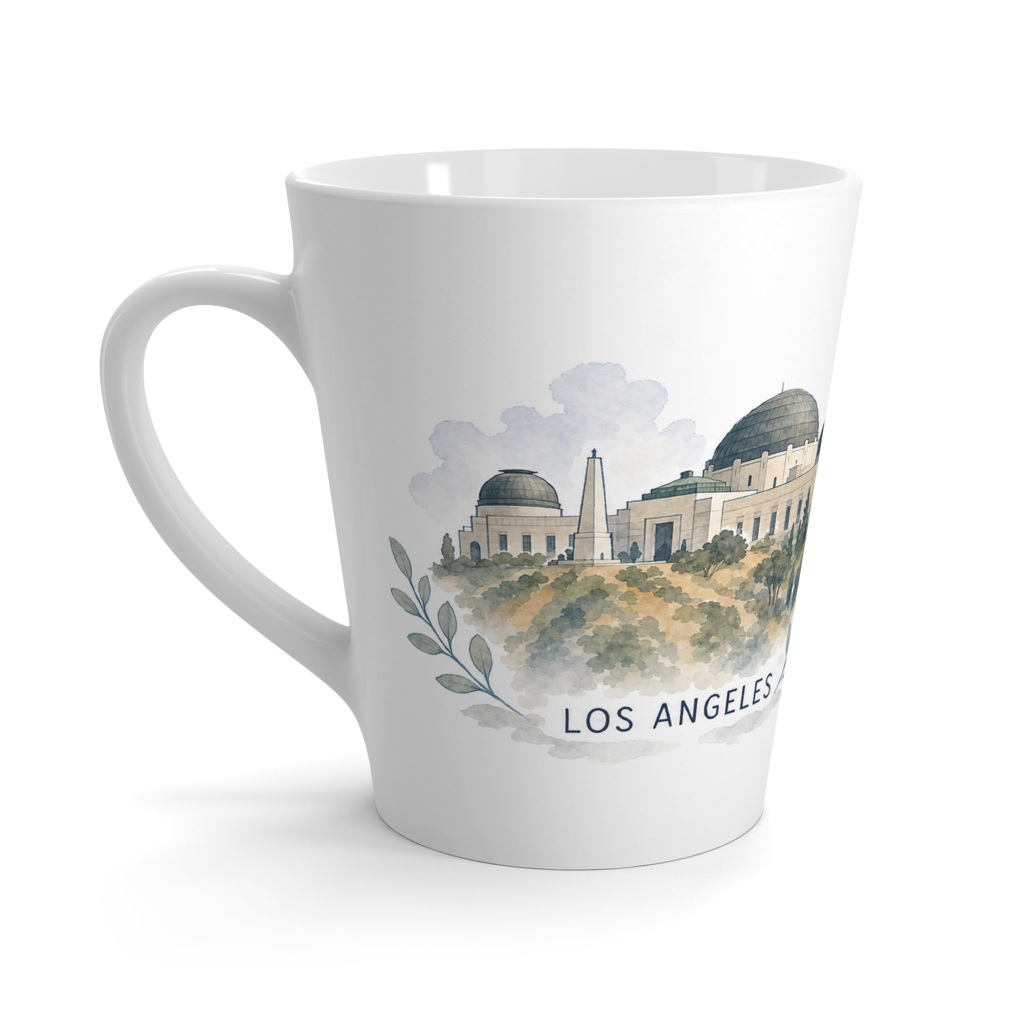 Los Angeles Latte Mug | Watercolor City Travel Mug | 12 oz Ceramic Souvenir Gift