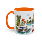 Stockton Illustrated Travel Mug | City Souvenir Accent Coffee Mug | 11oz 15oz Ceramic Cup