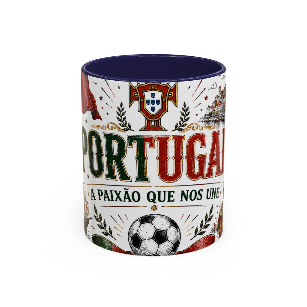 Portugal Soccer Coffee Mug | World Cup Fan Gift | Accent Color Ceramic 11oz 15oz Match Day Cup