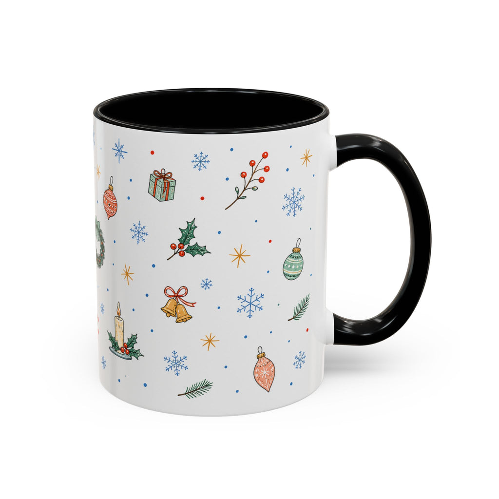 Christmas Ornament Mug | Snowflake Watercolor Holiday Gift | Accent Cup 11oz 15oz
