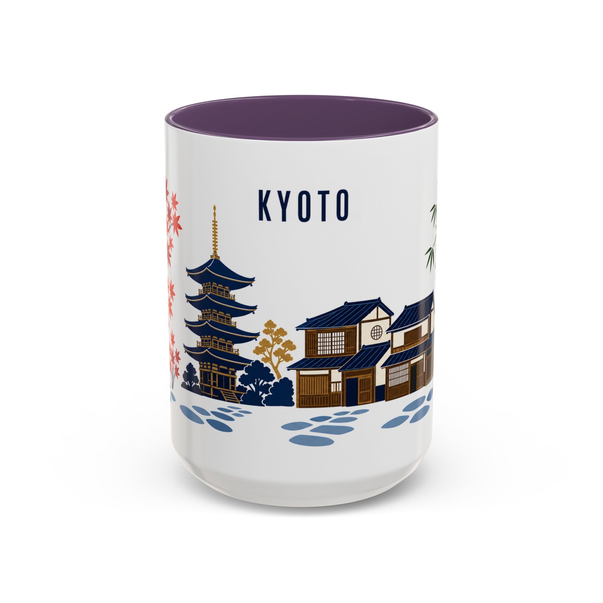Kyoto Coffee Mug | Japan Travel Souvenir | Porcelain Decal City Gift | 11oz 15oz Accent Mug
