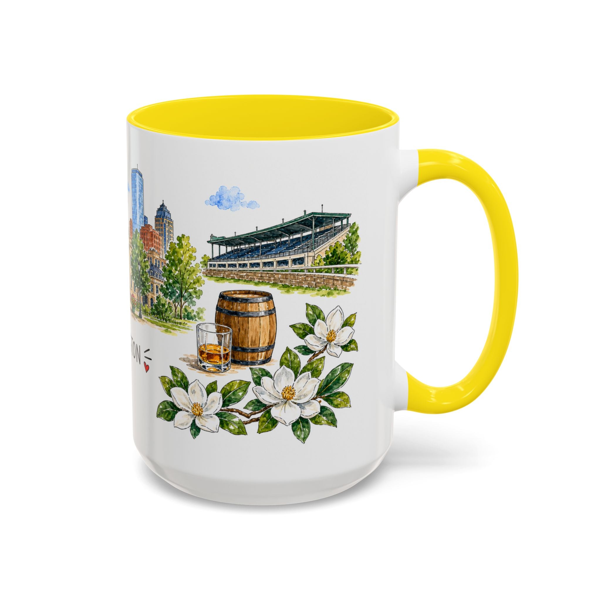 Lexington Illustrated Travel Mug | City Souvenir Accent Coffee Mug | 11oz 15oz Ceramic Cup