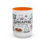 Singapore Coffee Mug | Asia Souvenir Travel Gift | Accent Color Ceramic 11oz 15oz