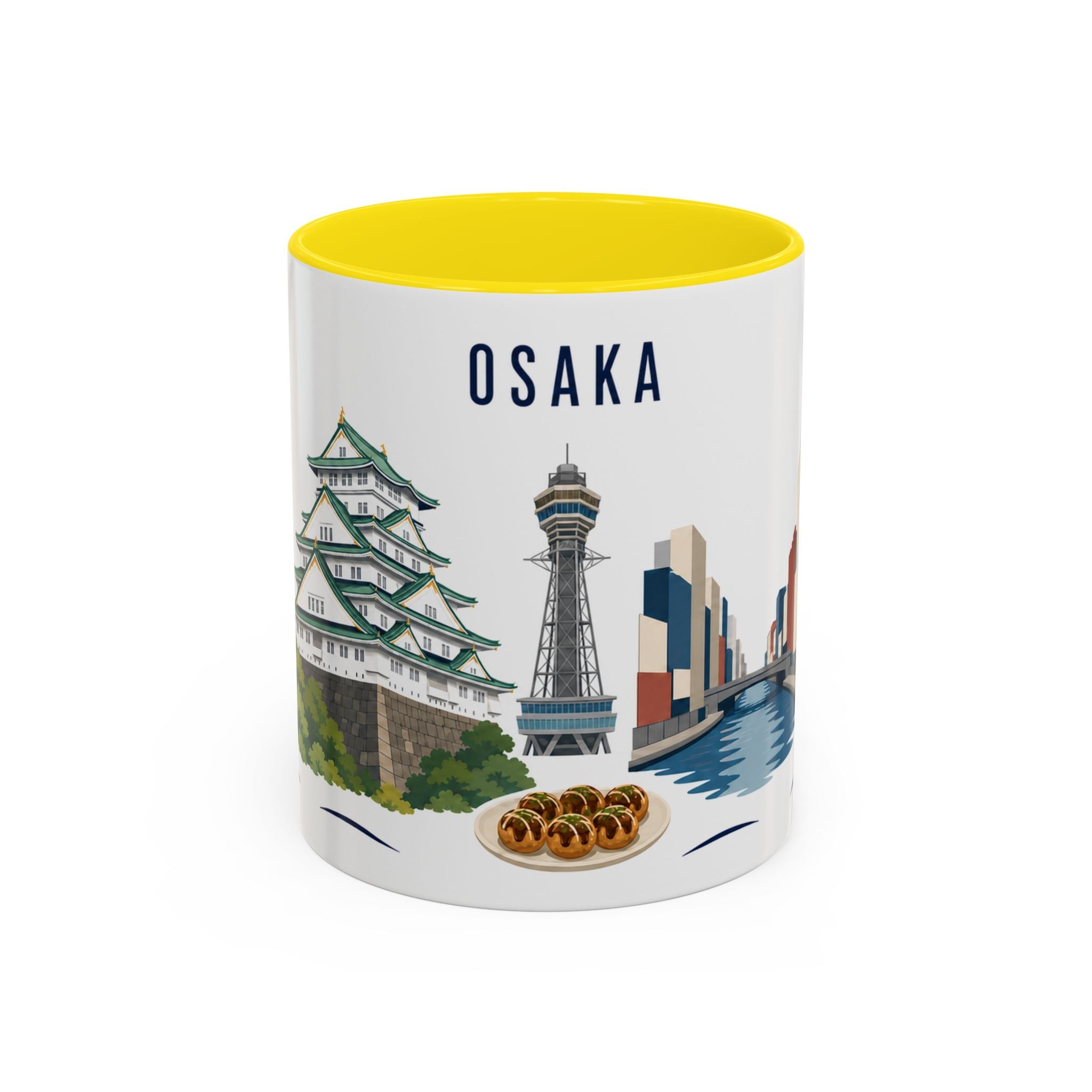 Osaka Coffee Mug | Japan Travel Souvenir | Porcelain Decal City Gift | 11oz 15oz Accent Mug