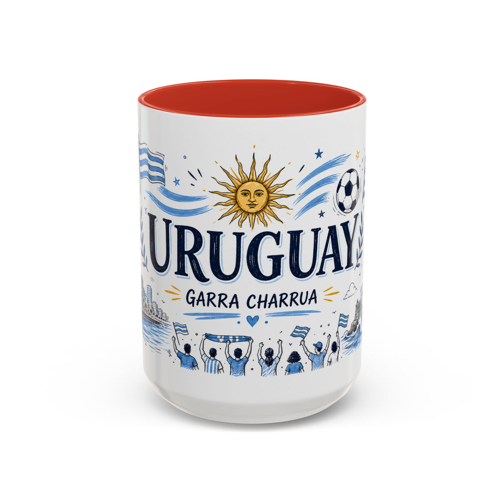 Uruguay Soccer Coffee Mug | World Cup Fan Gift | Accent Color Ceramic 11oz 15oz Match Day Cup