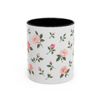 New York Rose Mug, State Flower Floral Coffee Cup, 11oz Botanical Gift