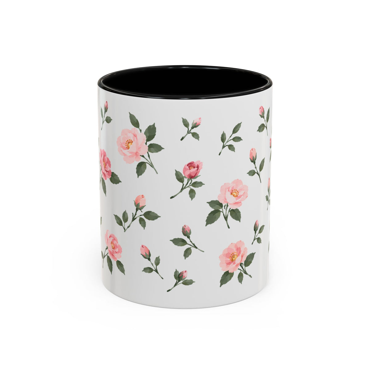 New York Rose Mug, State Flower Floral Coffee Cup, 11oz Botanical Gift