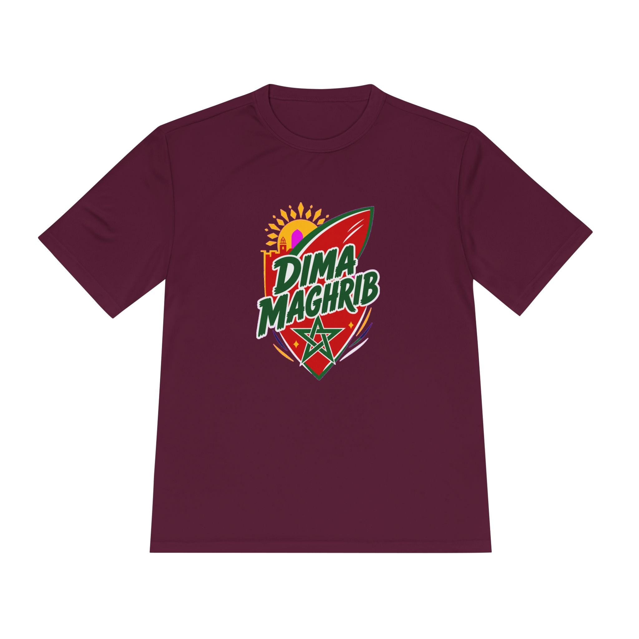 Morocco Dima Maghrib Soccer Fan Tee, Moisture-Wicking Sport Shirt