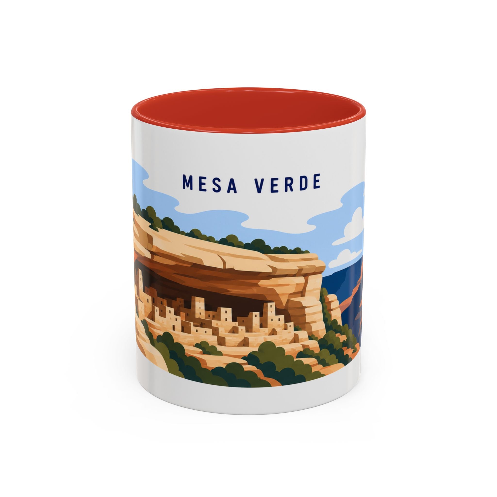 Mesa Verde National Park Coffee Mug | Solid Color Block Park Souvenir | 11oz 15oz Accent Mug