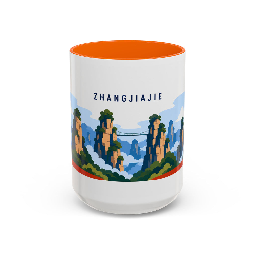 Zhangjiajie Coffee Mug | Travel Destination Souvenir Gift | Accent Color Ceramic 11oz 15oz