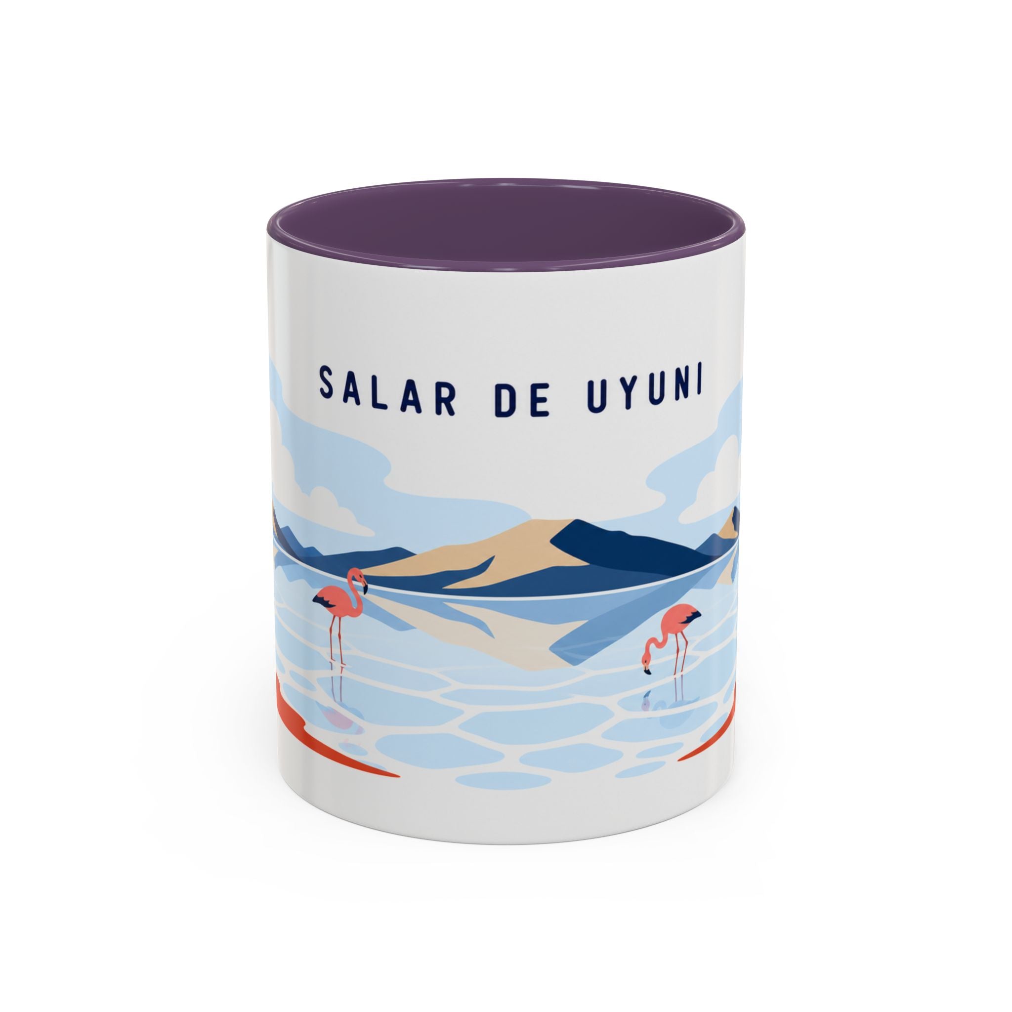 Salar de Uyuni Coffee Mug | Travel Destination Souvenir Gift | Accent Color Ceramic 11oz 15oz