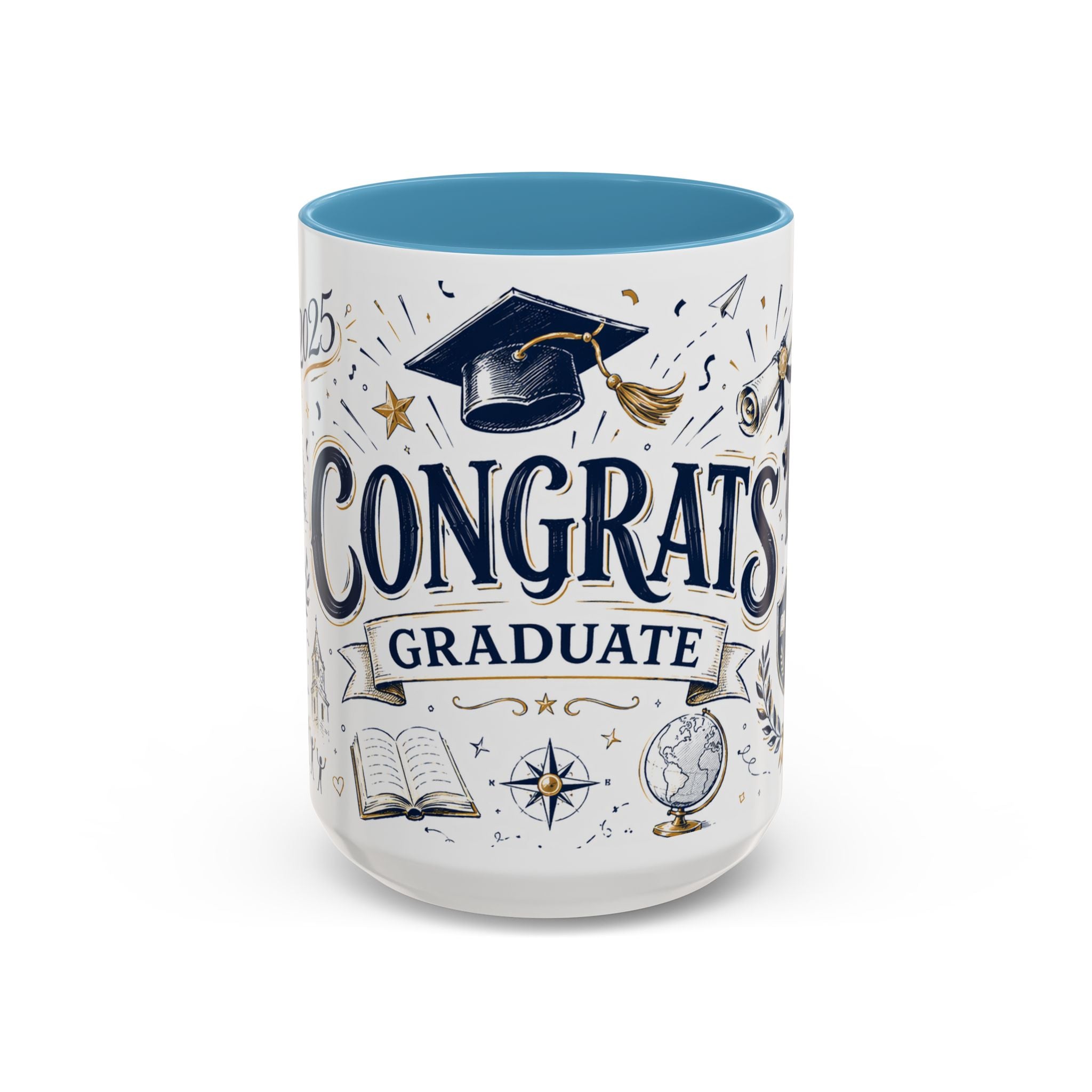 Congrats Graduate Coffee Mug | Class of 2026 Graduation Gift | Accent Color Ceramic 11oz 15oz