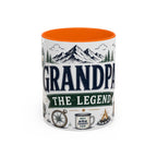 Grandpa The Legend Coffee Mug | Gift From Grandkids | Accent Color Ceramic 11oz 15oz