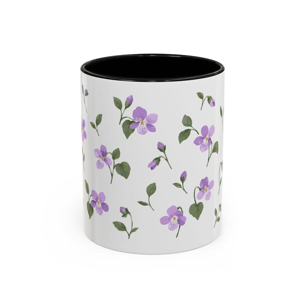 New Jersey Violet Mug, State Flower Floral Coffee Cup, 11oz Botanical Gift