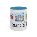 Madrid Coffee Mug | Postage Stamp Collage Mug | Travel Souvenir Accent Cup 11oz 15oz
