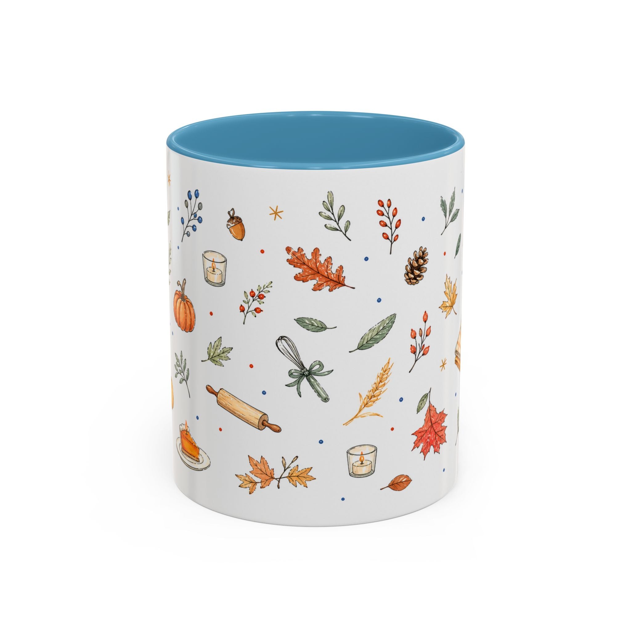 Thanksgiving Baking Mug | Watercolor Autumn Gift | Pumpkin Pie Accent Coffee Cup 11oz 15oz