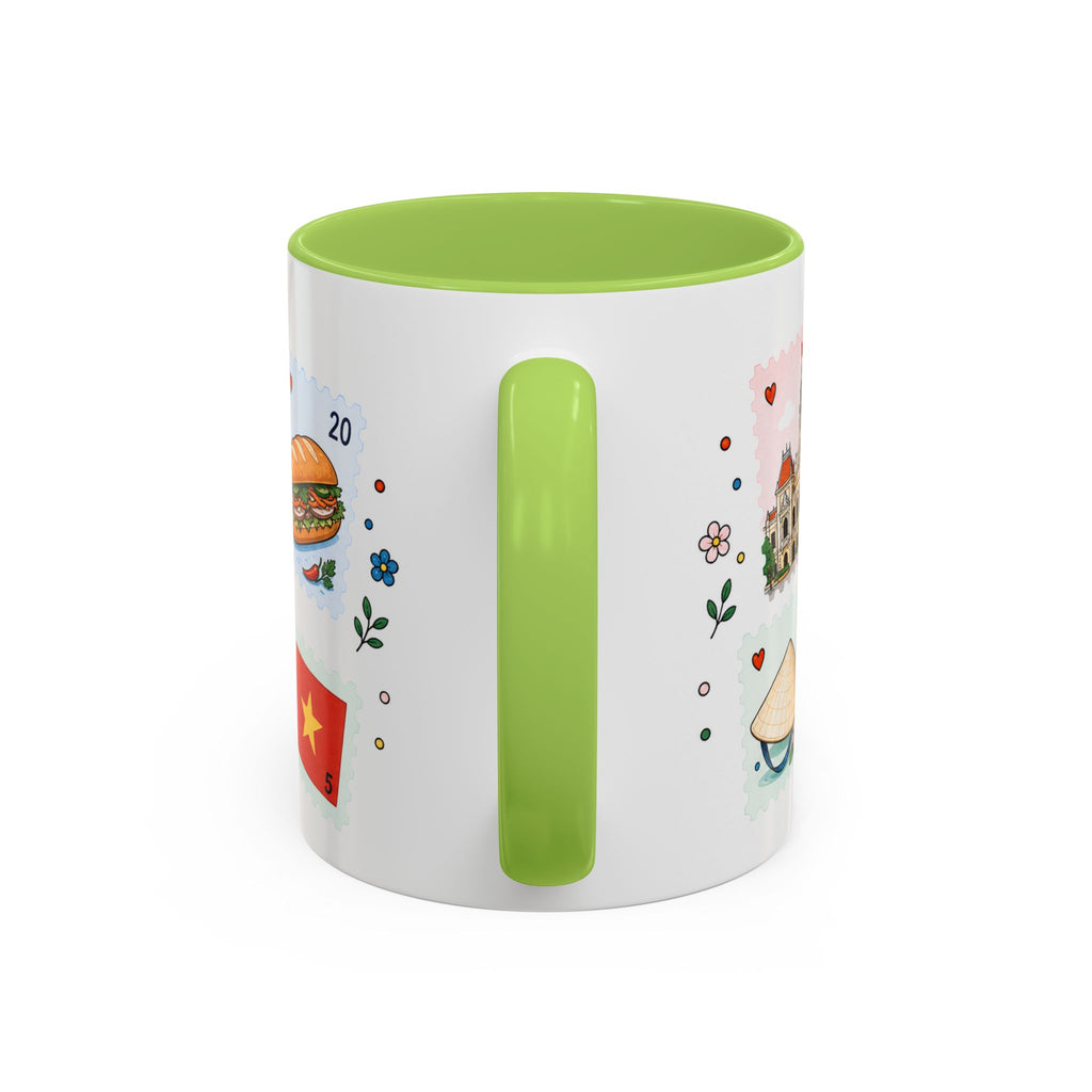 Ho Chi Minh City Coffee Mug | Postage Stamp Collage Mug | Travel Souvenir Accent Cup 11oz 15oz