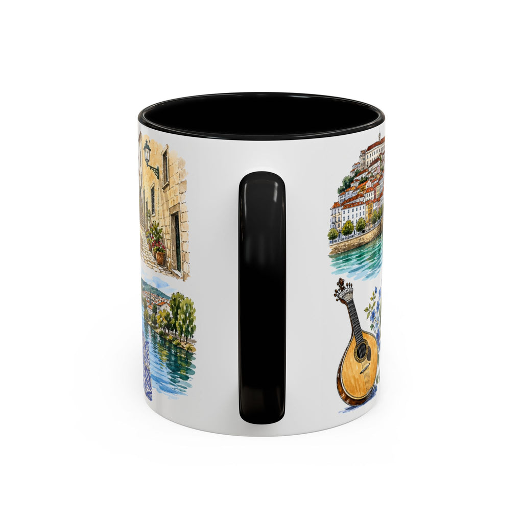 Coimbra Illustrated Travel Mug | City Souvenir Accent Coffee Mug | 11oz 15oz Ceramic Cup