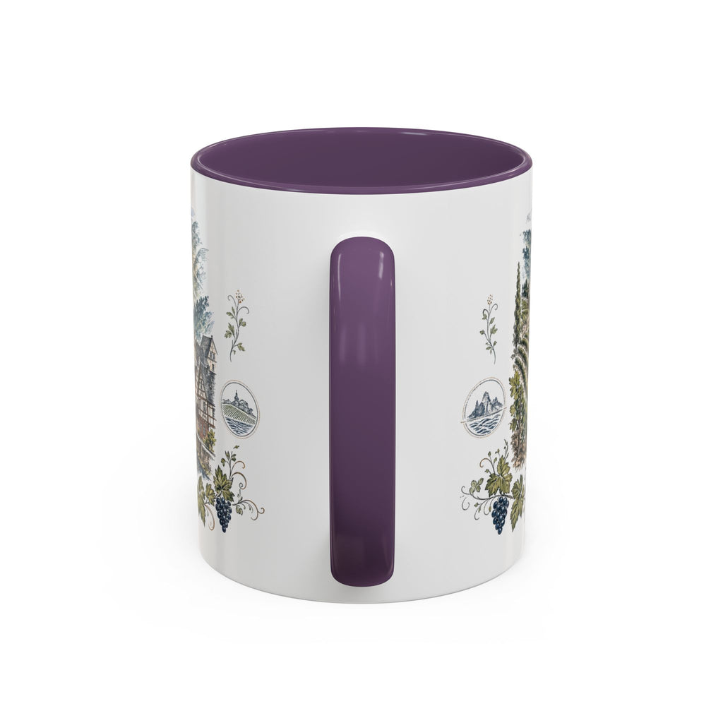 Rhine Valley Mug, Germany Travel Souvenir, Bucket List Gift, Accent Ceramic Coffee Mug 11oz 15oz
