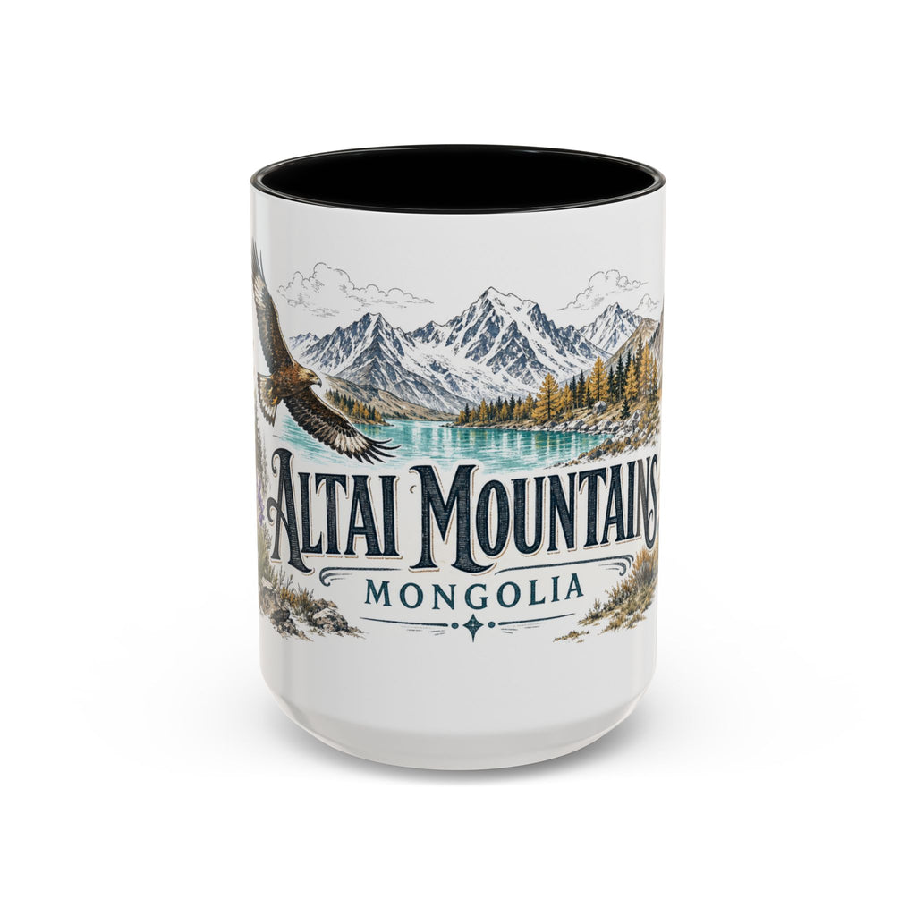 Altai Mountains Mug, Mongolia Travel Souvenir, Bucket List Gift, Accent Ceramic Coffee Mug 11oz 15oz