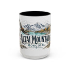 Altai Mountains Mug, Mongolia Travel Souvenir, Bucket List Gift, Accent Ceramic Coffee Mug 11oz 15oz