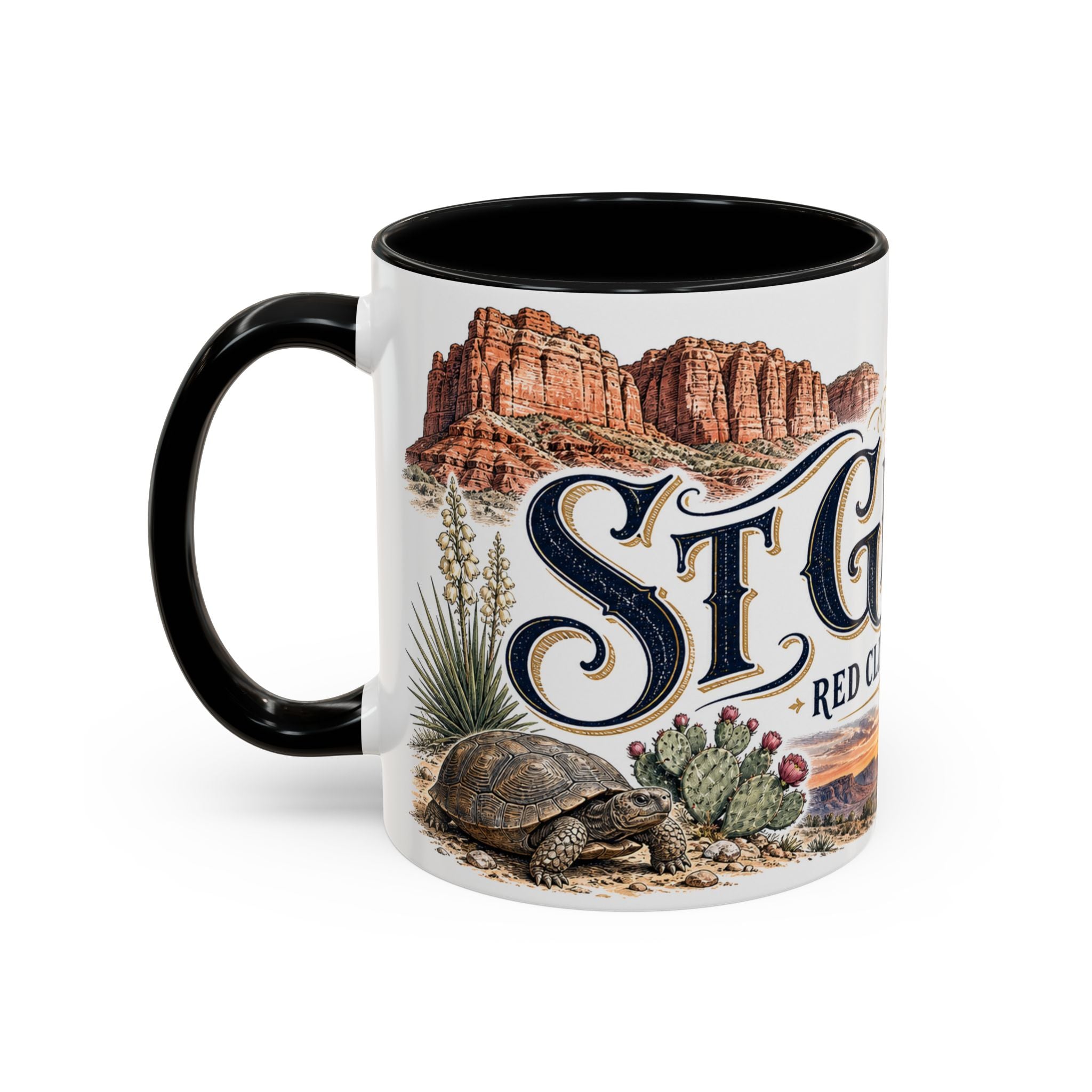 St George Coffee Mug | United States Travel Souvenir | Vintage Illustrated City Gift | 11 oz 15 oz Accent Mug