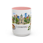 Lexington Illustrated Travel Mug | City Souvenir Accent Coffee Mug | 11oz 15oz Ceramic Cup