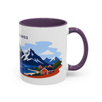 Lofoten Islands Coffee Mug | Travel Destination Souvenir Gift | Accent Color Ceramic 11oz 15oz