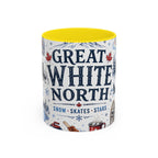 Great White North Coffee Mug | Canadian Pride Gift | Accent Color Ceramic 11oz 15oz