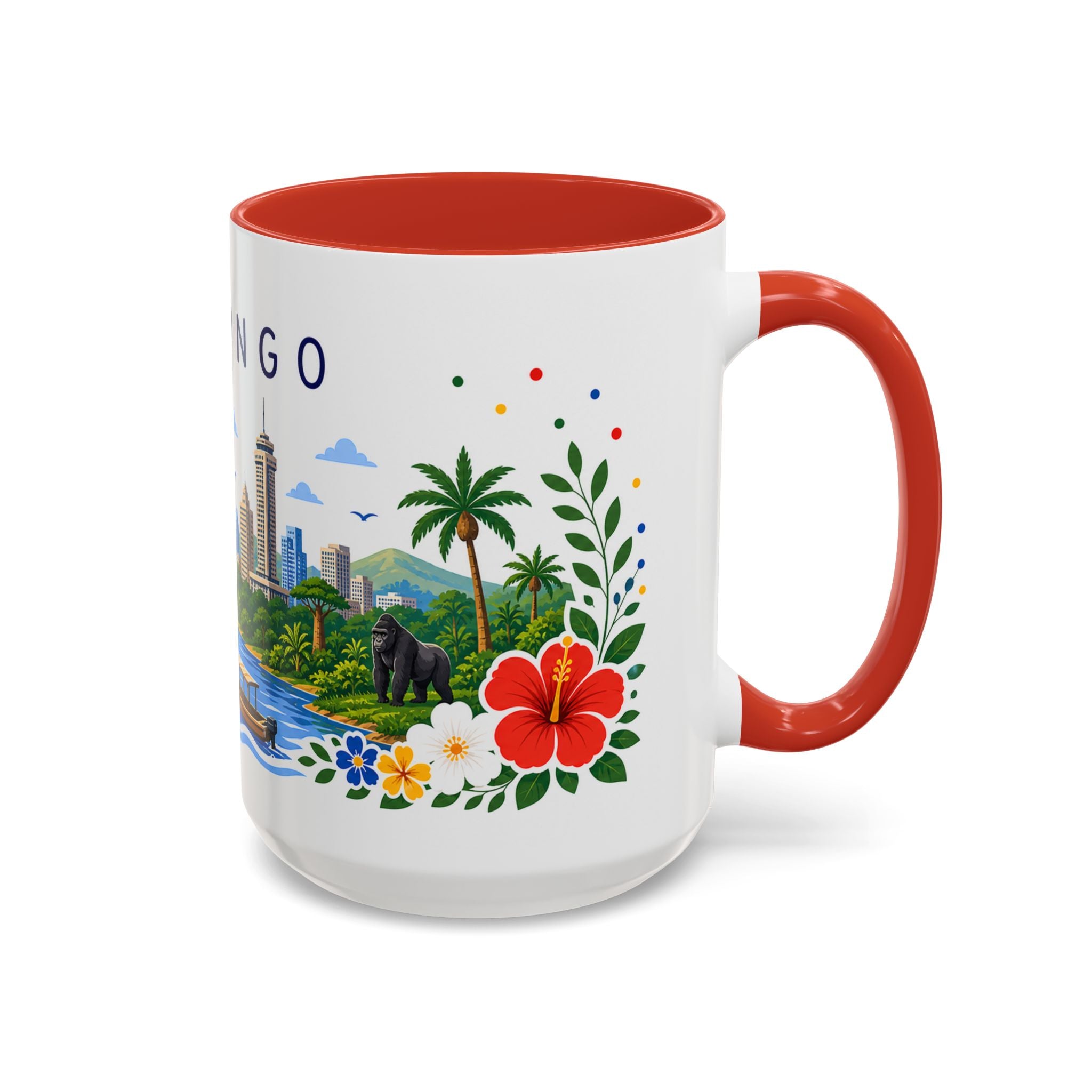 DR Congo Coffee Mug | Travel Souvenir Accent Mug | Place Gift Ceramic Cup 11oz 15oz