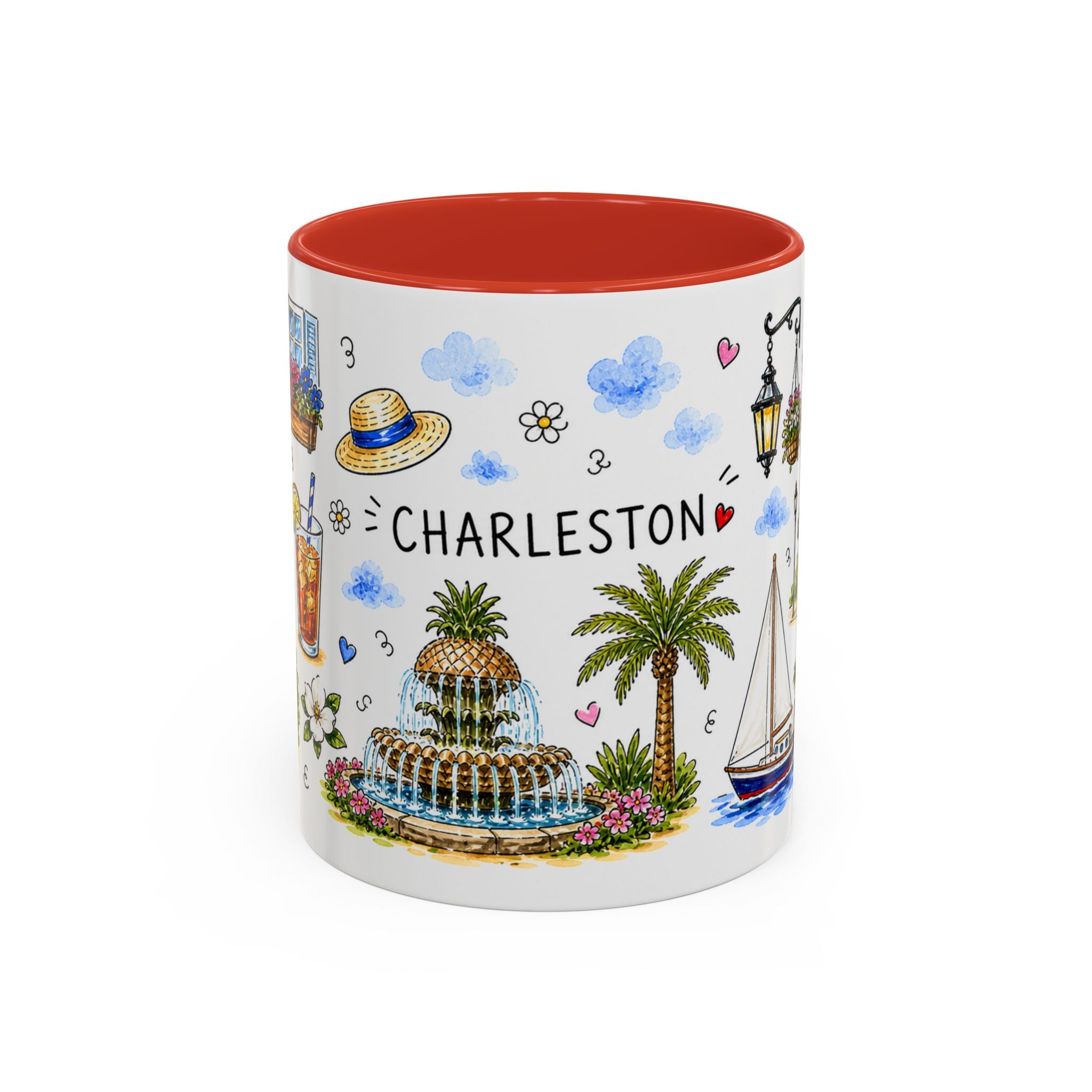 Charleston Illustrated Travel Mug | City Souvenir Accent Coffee Mug | 11oz 15oz Ceramic Cup