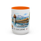 Lucerne Illustrated Travel Mug | City Souvenir Accent Coffee Mug | 11oz 15oz Ceramic Cup