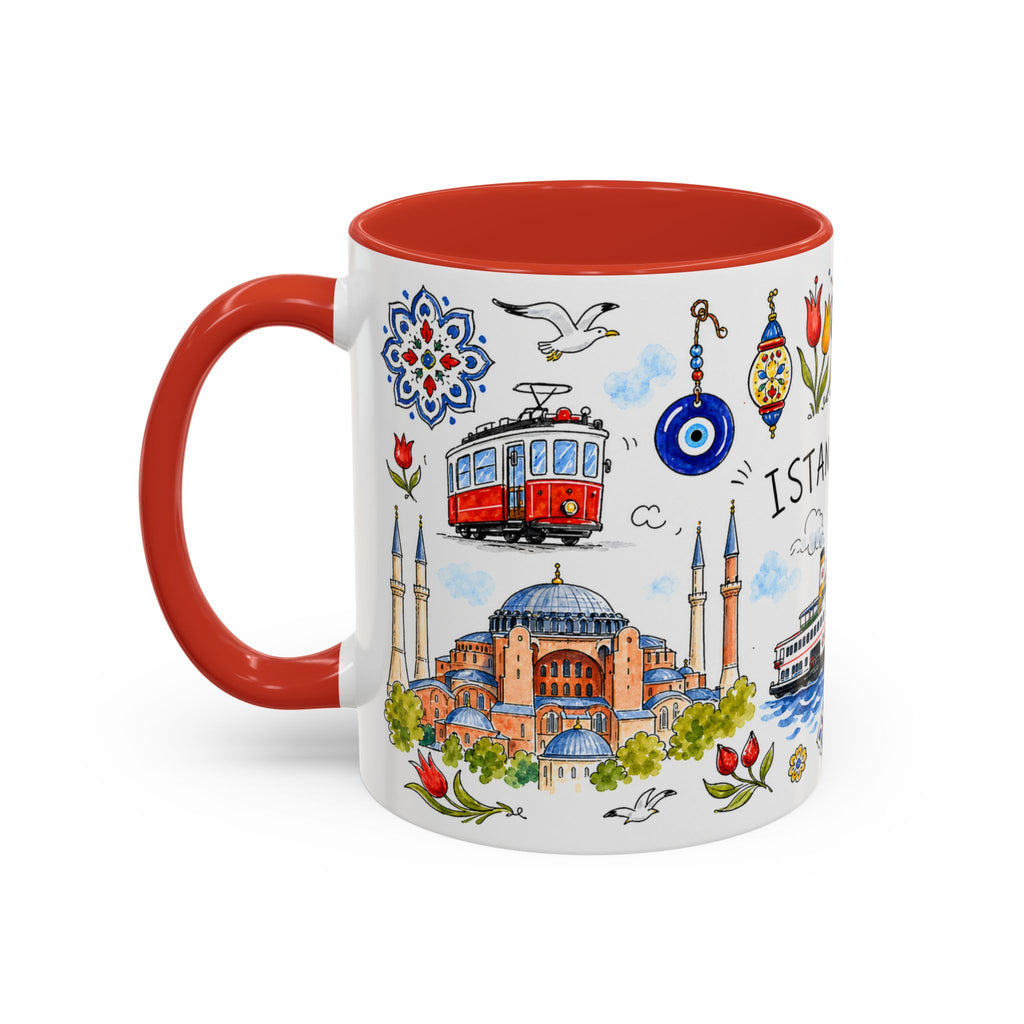 Istanbul Travel Mug | European City Souvenir Accent Coffee Mug | 11oz 15oz Ceramic Cup