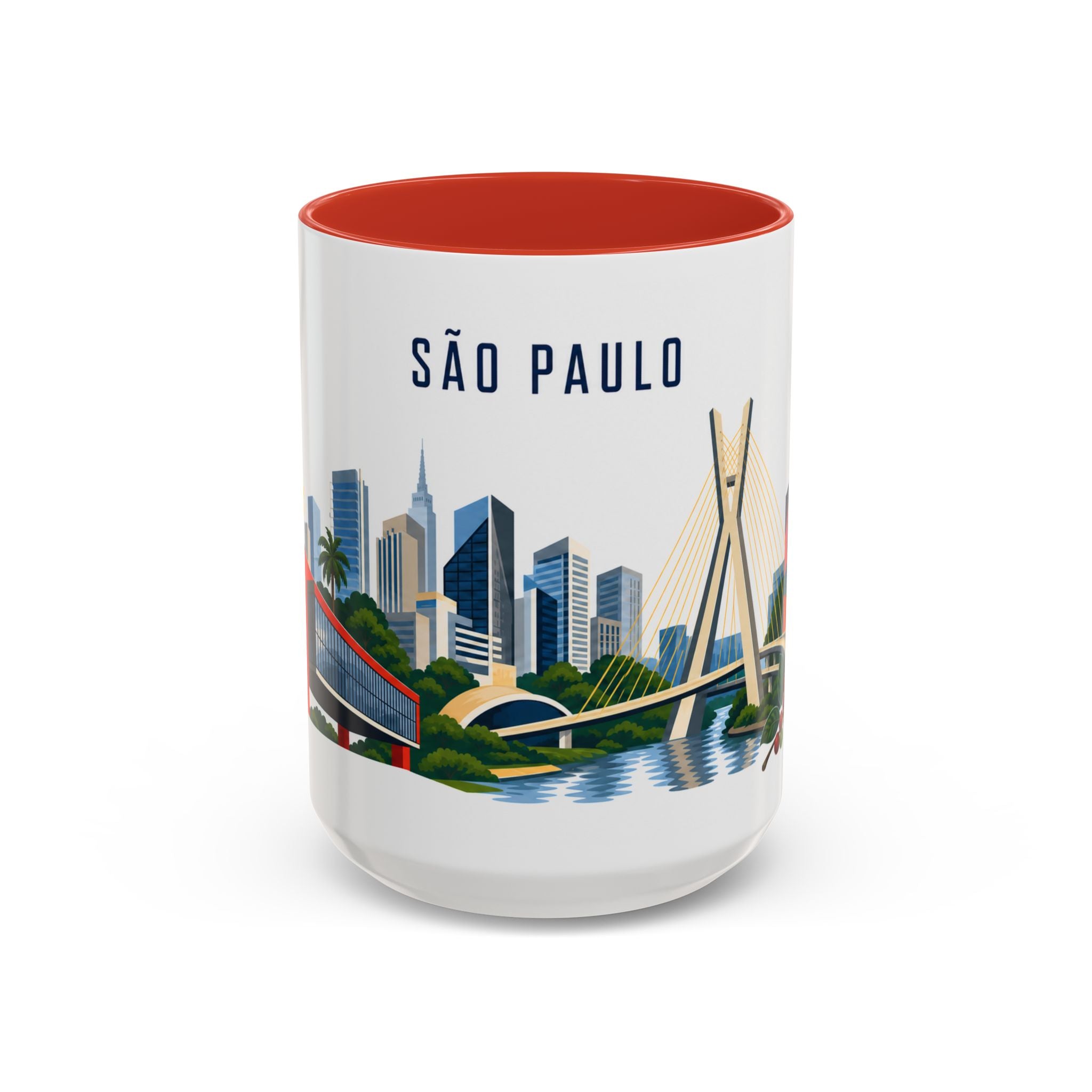 São Paulo Coffee Mug | Brazil Travel Souvenir | Porcelain Decal City Gift | 11oz 15oz Accent Mug
