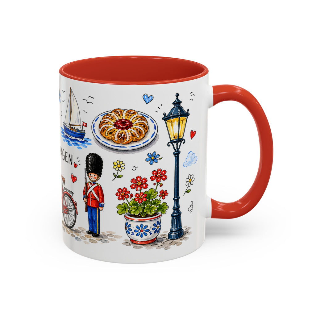 Copenhagen Travel Mug | European City Souvenir Accent Coffee Mug | 11oz 15oz Ceramic Cup