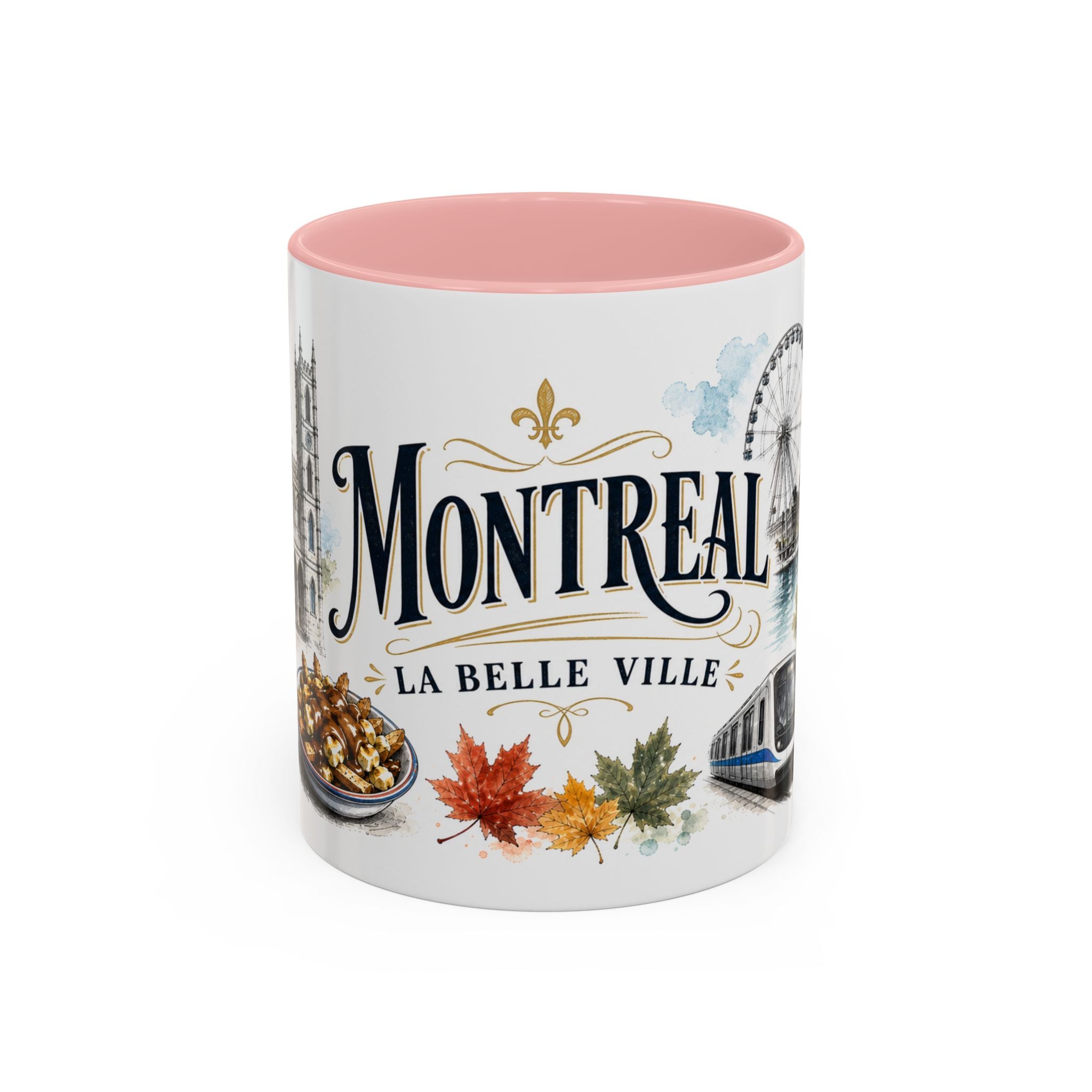 Montreal Coffee Mug | Canada Travel Souvenir | Vintage Illustrated City Gift | 11 oz 15 oz Accent Mug