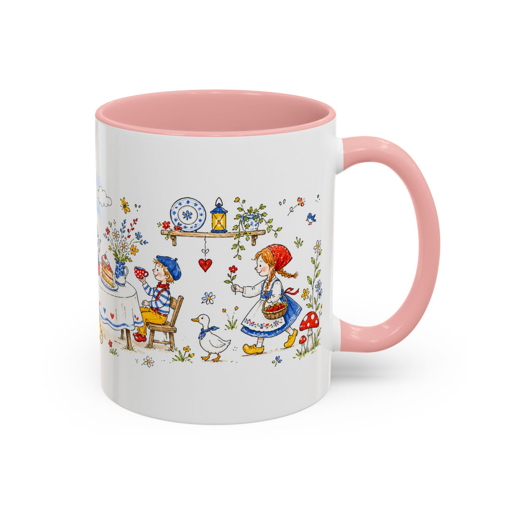 Storybook Cottage Breakfast Mug | Hand Painted Fairy Tale Accent Coffee Mug