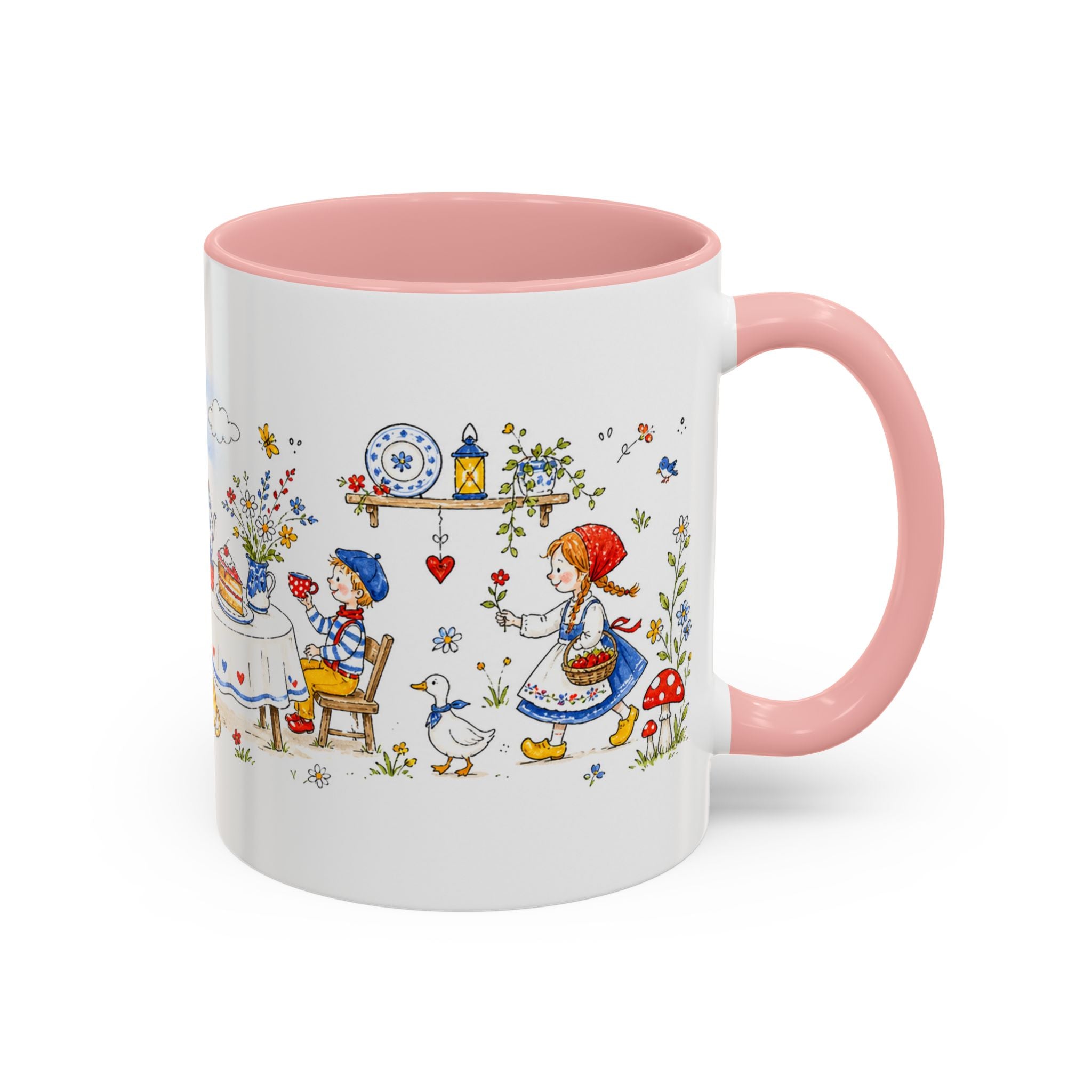 Storybook Cottage Breakfast Mug | Hand Painted Fairy Tale Accent Coffee Mug