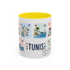 Tunis Coffee Mug | Postage Stamp Collage Mug | Travel Souvenir Accent Cup 11oz 15oz
