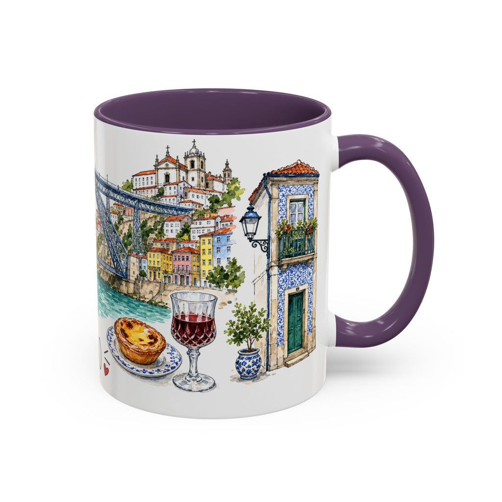 Porto Illustrated Travel Mug | City Souvenir Accent Coffee Mug | 11oz 15oz Ceramic Cup