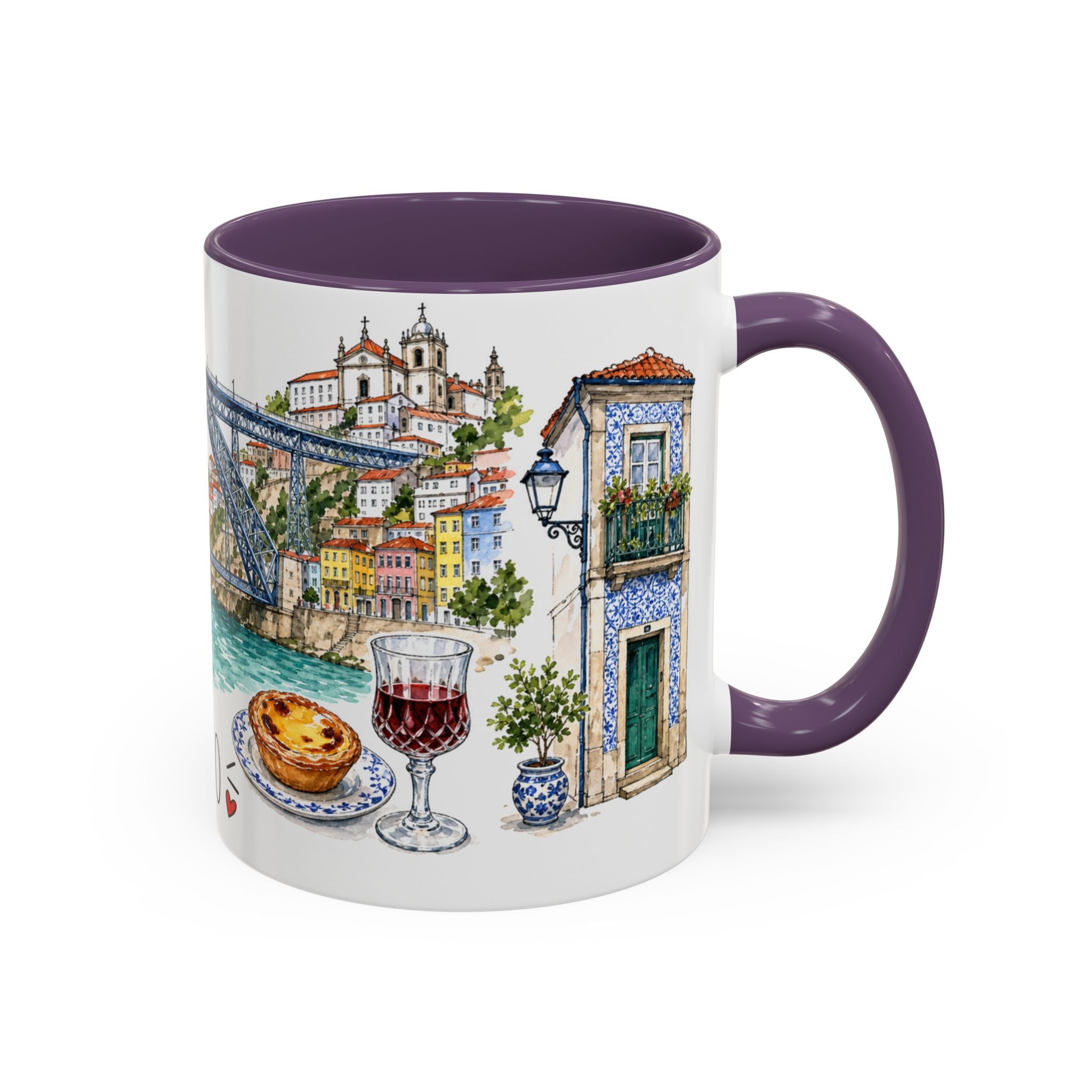 Porto Illustrated Travel Mug | City Souvenir Accent Coffee Mug | 11oz 15oz Ceramic Cup