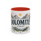 Dolomites Coffee Mug | Travel Destination Souvenir Gift | Accent Color Ceramic 11oz 15oz